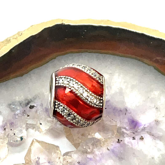 Designer Pandora S925 ALE Sterling Silver Red Enamel Adornment Charm image number 1