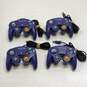 Set Of 4 Nintendo GameCube Controllers For Parts/Repair- Indigo Purple image number 1