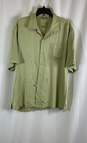 Tommy Bahama Mens Green Silk Pocket Short Sleeve Collared Button-Up Shirt Size L image number 1