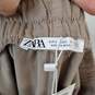 Zara Taupe Elastic Waist Pull On Pant WM Size L NWT image number 3