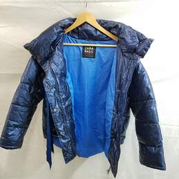 Zara Basic Women's Metallic Blue Polyester Puffer Jacket Size S alternative image