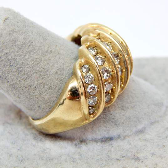 VNTG 10K Yellow Gold 1.05cttw Diamond Dome Ring 7.6g image number 4