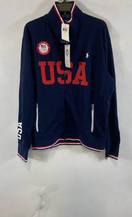 NWT Polo Ralph Lauren Mens Navy Olympic Team USA Village Wear Track Jacket Sz L