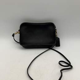 Coach Womens Black Leather Detachable Strap Bag Charm Zipper Crossbody Bag Purse alternative image