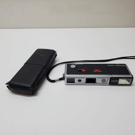 Minolta Autopak 450E Pocket Film Camera W/ Leather Case Untested image number 1