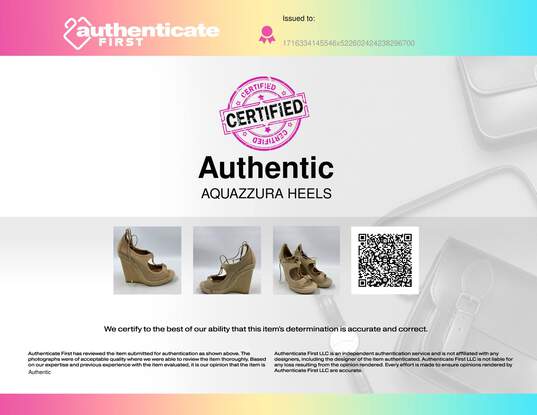 Authentic Aquazzura Beige Strappy Sandal W 6 image number 7