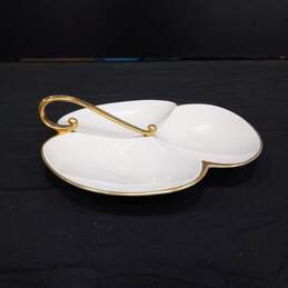 Pickard Clover Shaped Gold Accent Relish Dish with Handle #724 alternative image
