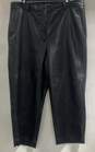 Babaton Womens Black Faux Leather Slash Pockets Straight Leg Ankle Pants Size 16 image number 1