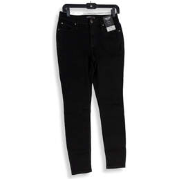 NWT Womens Black Denim Dark Wash Mid Rise Skinny Leg Jeans Size 8