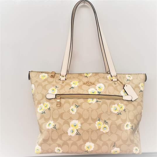 COACH Signature Coated Canvas and Leather Gallery Tote Women's Handbag