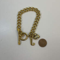 Designer Juicy Couture Gold-Tone Toggle Clasp Heart Crown Charm Bracelet alternative image