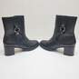 Rockport Women's Black Leather Side Zip Stacked Heel Ankle Biker Boots 9.5 image number 4