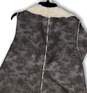 Womens Silver Grey Suede Sleeveless Front Pockets Open Front Vest Size 1X image number 4