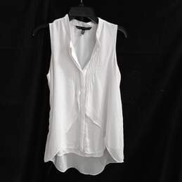 White House Black Market Women's Sleeveless Button Up High Low Blouse Small