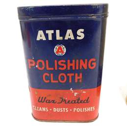Vintage Saltine TetraMin Atlas Polishing Cloth Container Tins Mixed Lot alternative image