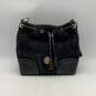 Dooney & Bourke Womens Black Leather Drawstring Inner Pocket Bucket Bag Purse image number 1