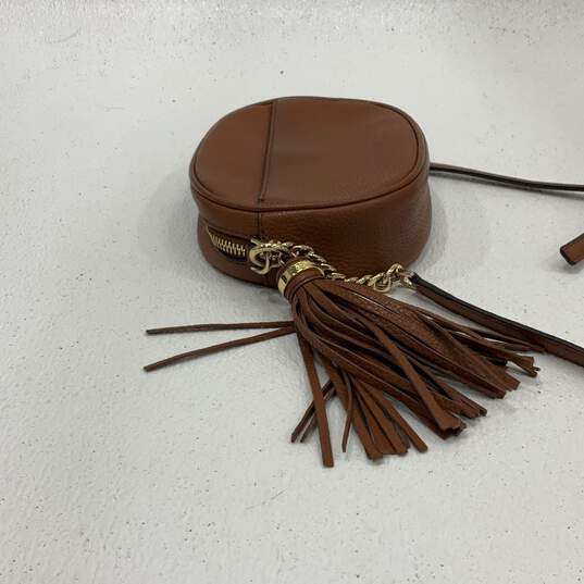Michael Kors Womens Crossbody Bag Purse Adjustable Strap Brown Leather image number 4