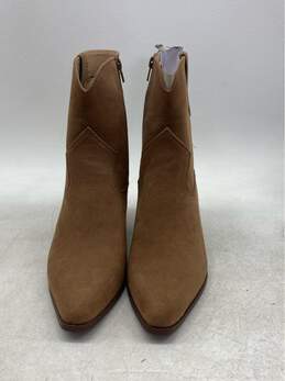 JF Brown Suede Western Ankle Boots - Stylish and Comfortable, Size 8.5