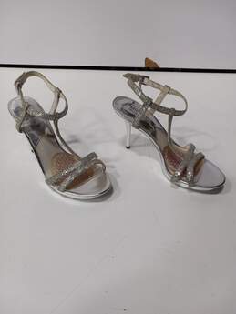 Michael Kors Silver Ankle Strap Heels Women's Size 7