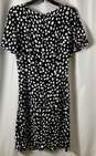 NWT LOFT Womens Black White Dotted Tie Front Fit & Flare Dress Size Medium image number 2