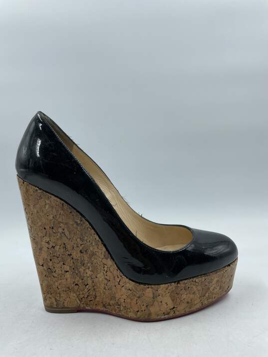 Authentic Christian Louboutin Black Wedge Pumps W 6 image number 1