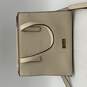 Carlos Womens Beige Leather Adjustable Strap Zipper Crossbody Bag Purse image number 2