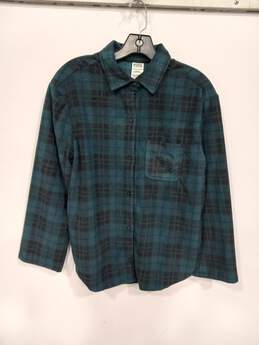 Victoria Secret PINK Green Plaid Button-Up Top Size XS - NWT