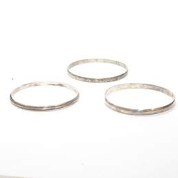 Set Of 3 Sterling Silver Bangle Bracelets