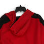 Mens Red Black Blackhawks Tie Neck Long Sleeve Pullover Hoodie Size Large image number 4
