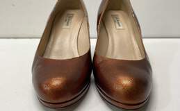 L.K. Bennett London Copper Patent Leather Pump Heels Shoes 41 alternative image