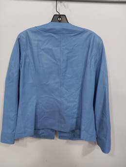 Doncaster Collection Women's Light Blue Leather Jacket Size 12 alternative image