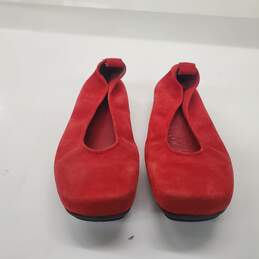 Arche Women's Square Toe Red Suede Ballet Flats Size 6