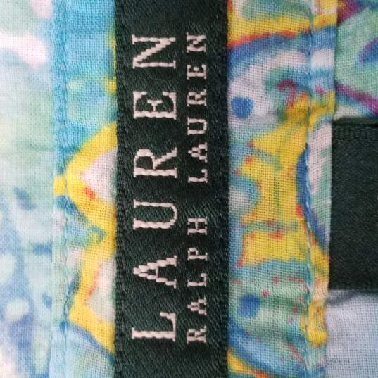 Buy the Lauren Ralph Lauren Women Blue Paisley Shirt 1X | GoodwillFinds