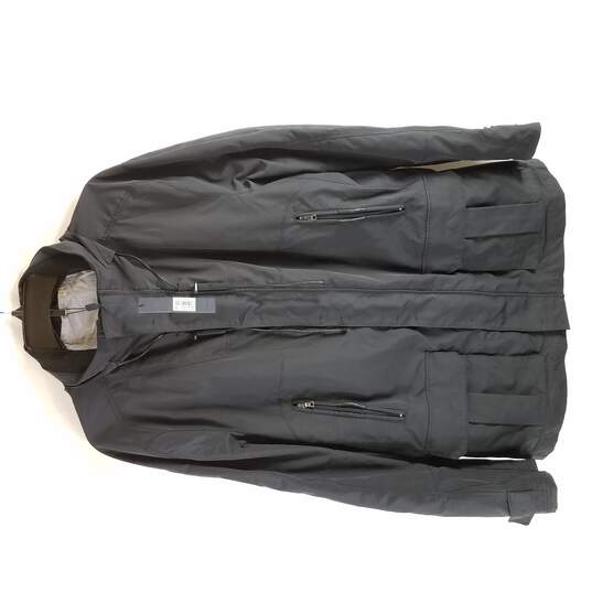 Elie Tahari Women Navy Blue Michael Outerwear Zip Up Hooded Jacket XL NWT image number 1