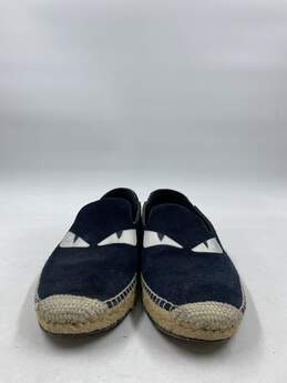 Authentic Fendi Navy Monsters Motif Suede Espadrilles M 9 alternative image