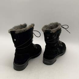 Stuart Weitzman Womens Black Suede Round Toe Mid Calf Lace Up Winter Boots Sz 8 alternative image