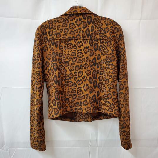 Sanctuary Women's Brown Animal Print Long Sleeve Zip Jacket Size XS image number 2