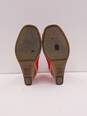 Toms Red Canvas Wedge Sandals US 7 image number 7