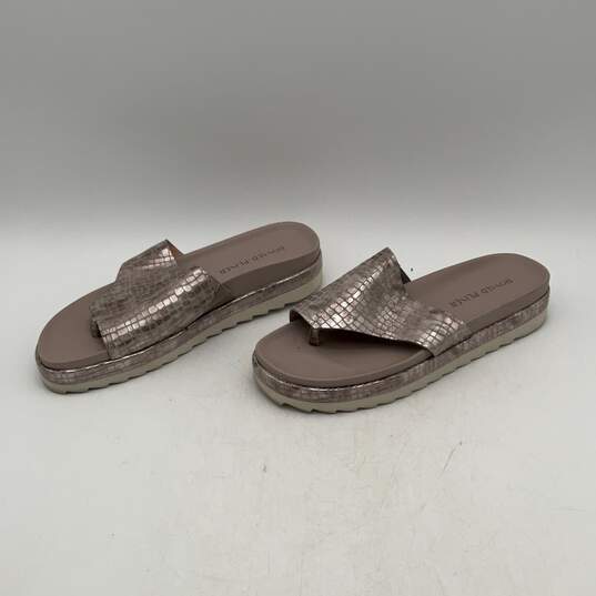 Donald J Pliner Womens Purple Silver Leather Open Toe Slide Sandals Size 9.5 image number 4