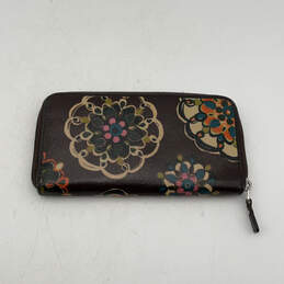 Womens Brown Floral Inner Pocket Card Holder Zip Around Wallet alternative image