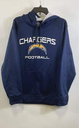 Majestic Mens Blue Los Angeles Chargers Football Pullover Hoodie Size Large