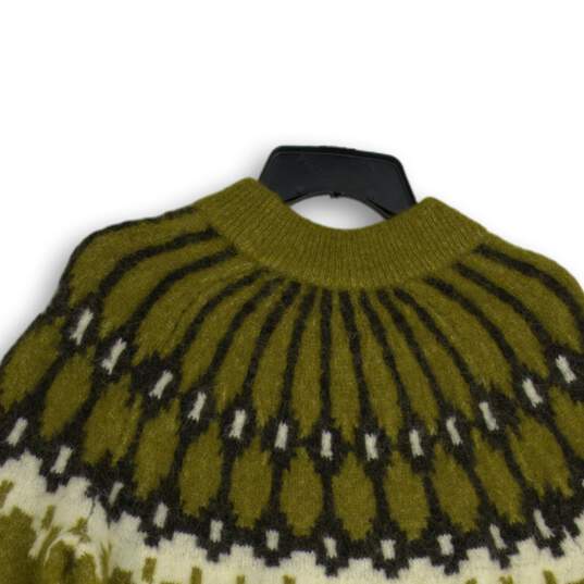 NWT Banana Republic Womens Green Knitted Crew Neck Pullover Sweater Size L image number 4