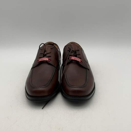 NWT Chaps Mens 96-26852 Brown Leather Moc Toe Lace-Up Oxford Dress Shoes Sz 10W image number 4