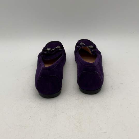 Stuart Weitzman Womens Purple Tassels Moc Toe Slip On Ballet Flats Size 6.5 image number 4