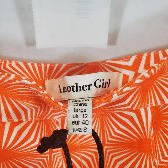 Another Girl Orange Mini Skirt SZ L USA 8 NWT image number 4