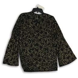 Michael Kors Womens Black Gold Star Round Neck Long Sleeve Blouse Top Size S alternative image