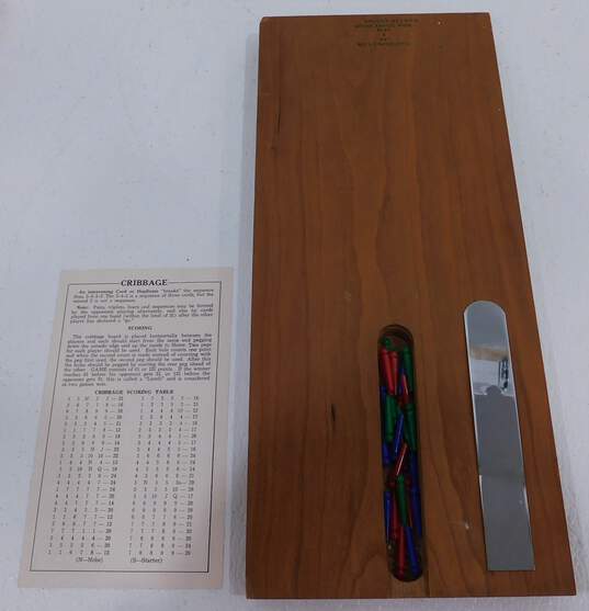 Vintage Drueke Cribbagemaster No. 1950 Wood Cribbage Board Game Once A Round IOB image number 2