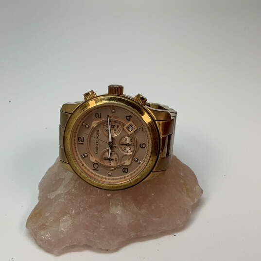 Designer Michael Kors MK8164 Gold-Tone Chronograph Dial Analog Wristwatch image number 1
