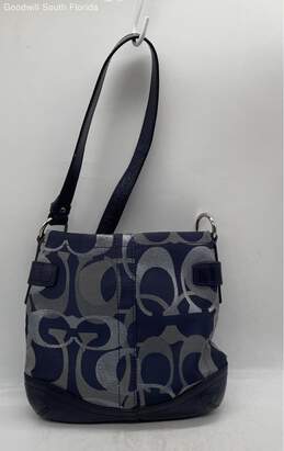 Coach Womens Blue Monogram Shoulder Bag alternative image