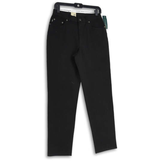 NWT Womens Black Denim Dark Wash 5 Pocket Design Straight Leg Jeans Size 8 image number 1